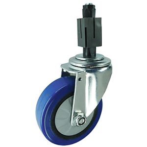 Blue Rubber Swivel Castor with expander to fit to tube. Available in 75mm, 100mm or 125mm wheel diameter Blue Rubber Swivel Castor with expander to fit to tube. Available in 75mm, 100mm or 125mm wheel diameter