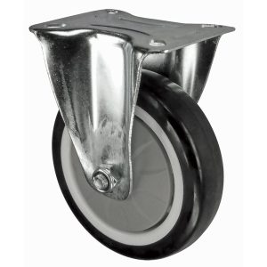75mm, 100mm, 125mm Polyurethane Fixed Castor plate fix.
