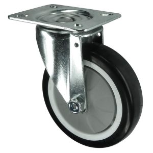 75mm, 100mm, 125mm Polyurethane Swivel Castor plate fix.