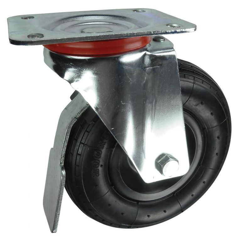 Pneumatic Swivel lockable brake castor – 200mm diameter