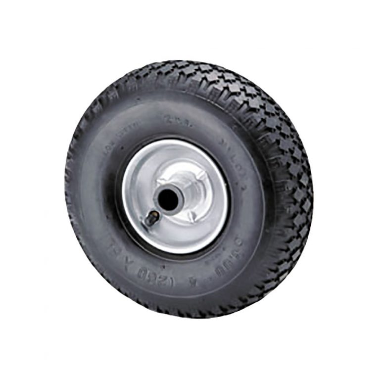 Pneumatic tyre wheel on plated steel centre 260mm diameter