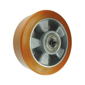 Polyurethane tyre wheels on aluminium centre. 100mm, 125mm, 150mm,160mm, 200mm