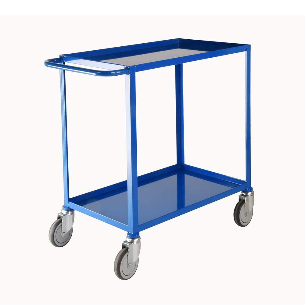 Ref R220: 2 tier tray trolley in blue