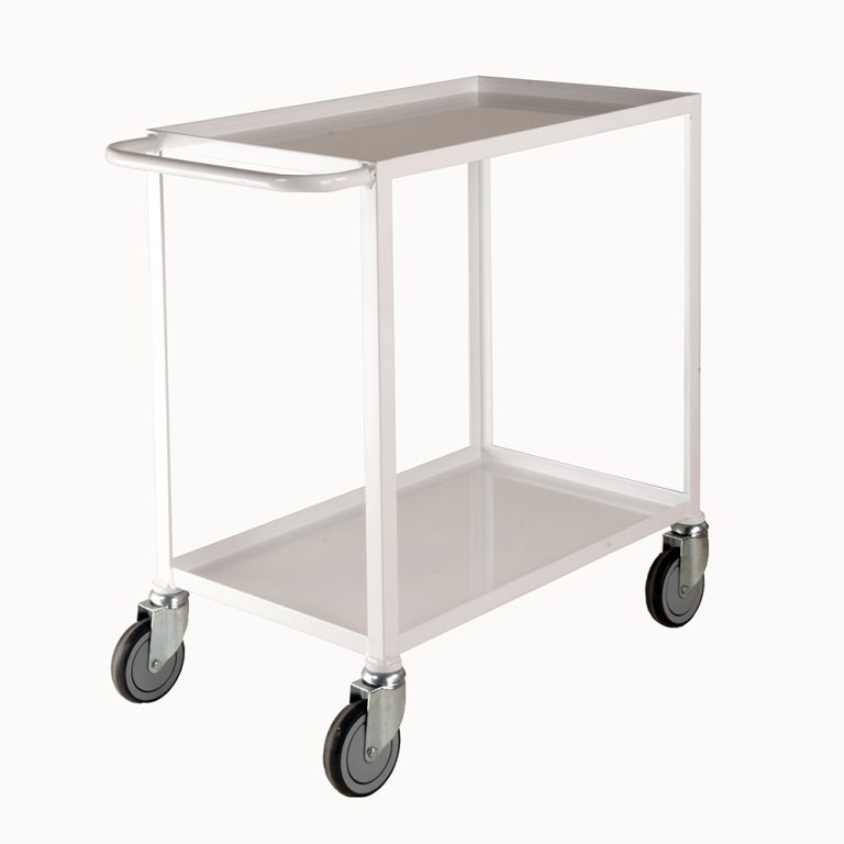 Ref R221: 2 tier tray trolley in white