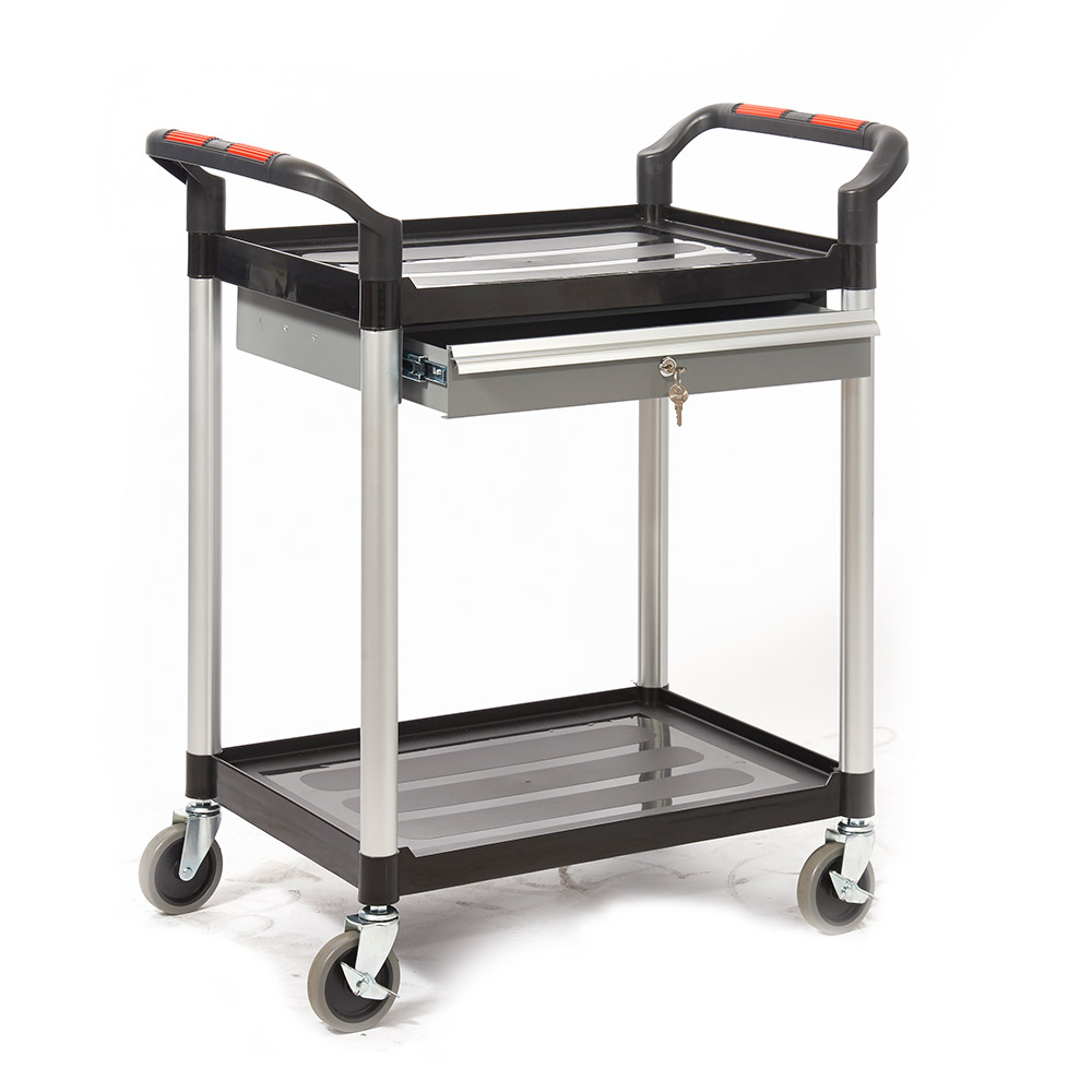 Trolley with single lockable drawer