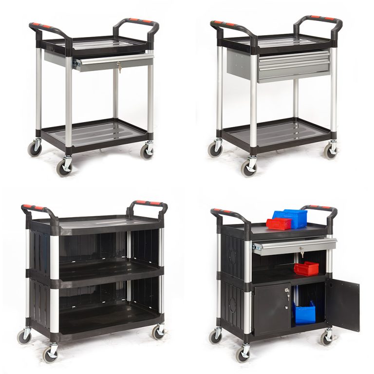 Trolleys with drawer, cupboard and sides