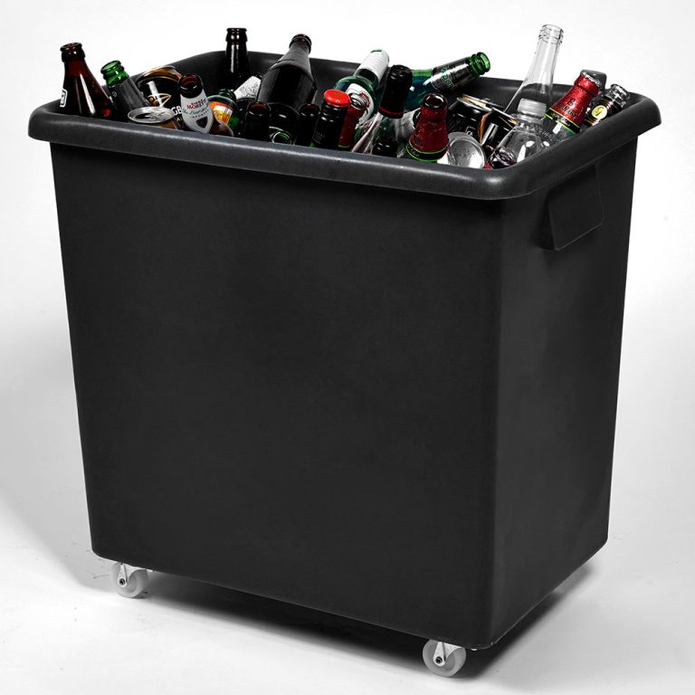 Bottle Skip – Black Recycled Polyethylene, 135 litre capacity – ref CT036