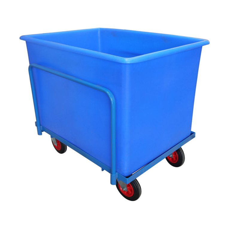 Plastic Container Truck with support frame, blue, 370 litre capacity – ref CT050