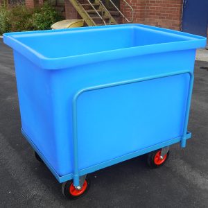 Plastic Container Truck with support frame, blue, 370 litre capacity – ref CT050