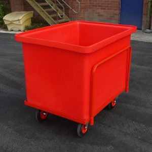 Plastic Container Truck with support frame, red, 370 litre capacity – ref CT050