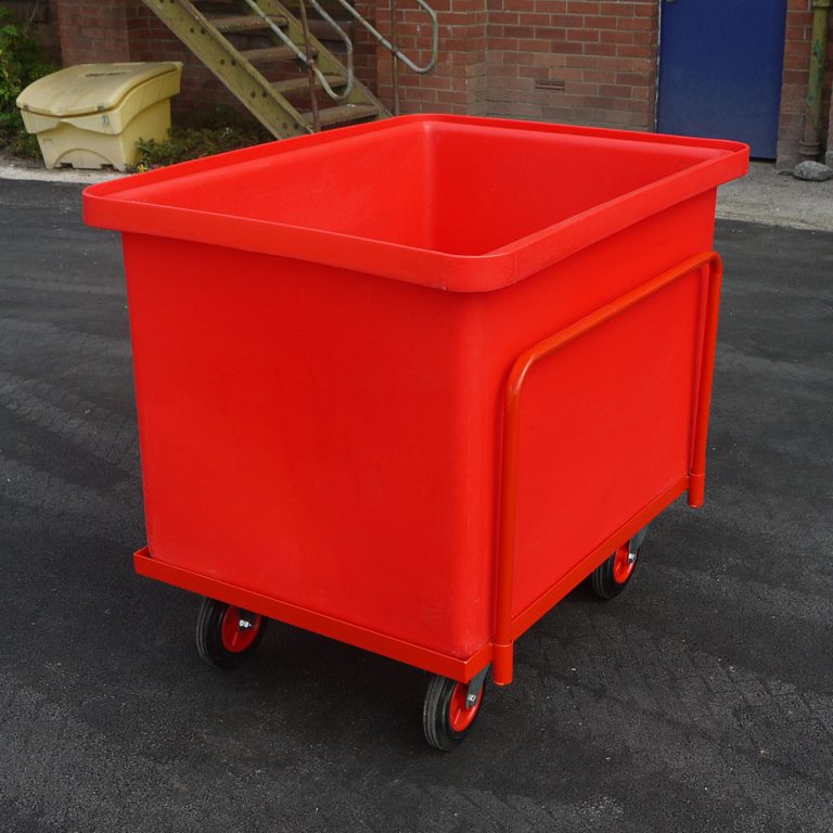 Plastic Container Truck with support frame, red, 370 litre capacity – ref CT050