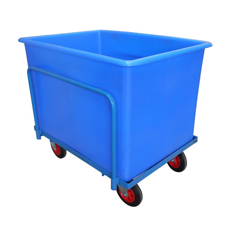 Plastic Container Truck with support frame, blue, 540 litre capacity – ref CT052