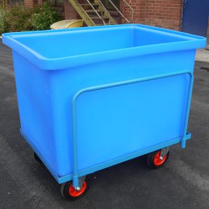 Plastic Container Truck with support frame, blue, 540 litre capacity – ref CT052
