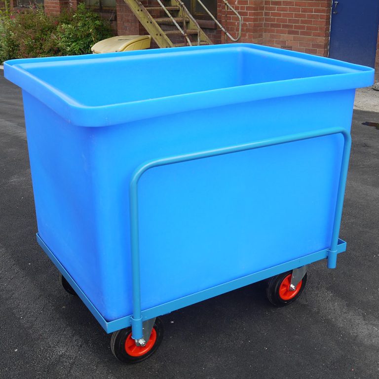 Plastic Container Truck with support frame, blue, 540 litre capacity – ref CT052
