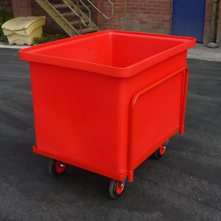 Plastic Container Truck with support frame, red, 540 litre capacity – ref CT052
