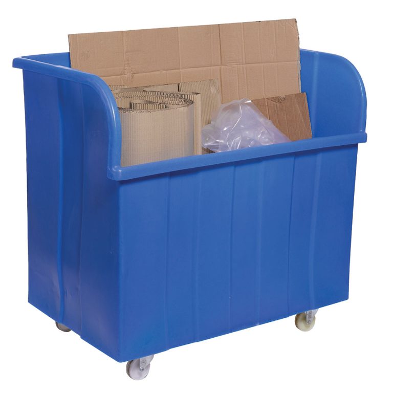 Large Plastic Container Truck, part open side use for waste materials