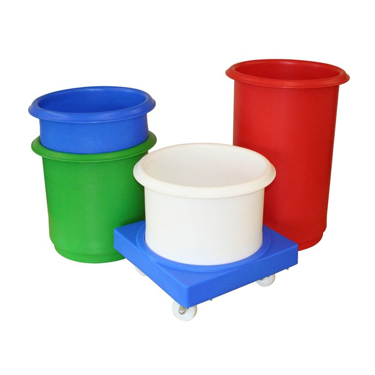 Stacking Bins & Mobile Dolly – food grade polyethylene